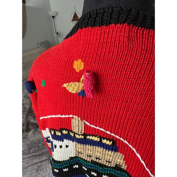 RARE Vintage Berek Hand-Knit 100% Cotton Nautical Sweater M - Picture 4 of 5